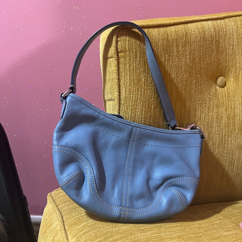Coach Blue Wristlet/Small Shoulder Bag